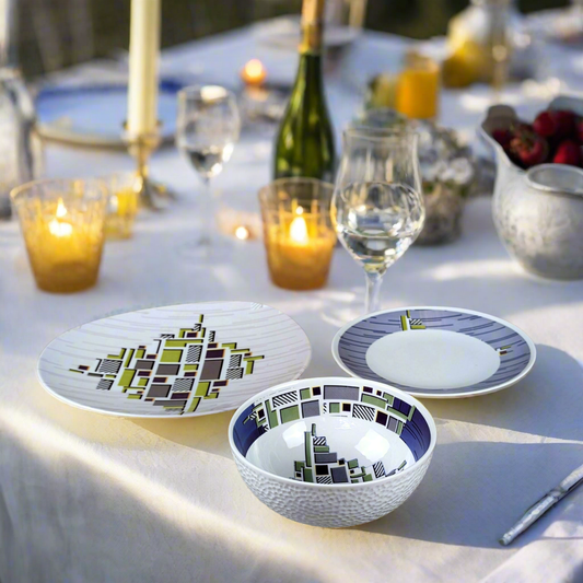 Bol grenaillé à l'extérieur en porcelaine fine Française fabriquées à la demande, motif WAX "Milliardaire"