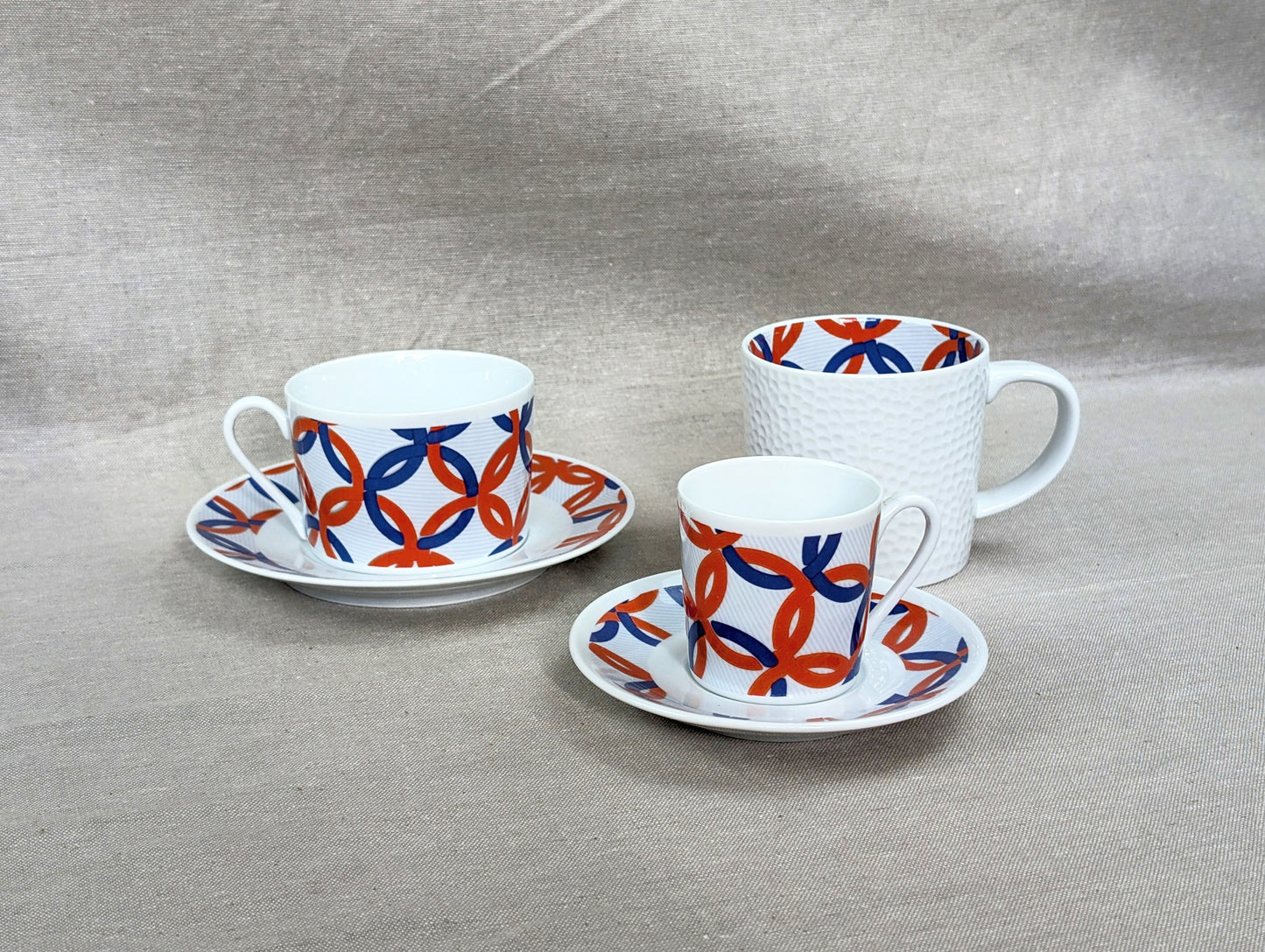 Tasse à Café en porcelaine fine Française fabriquée à la demande avec soucoupe motif africain WAX "jeux Olympiques"