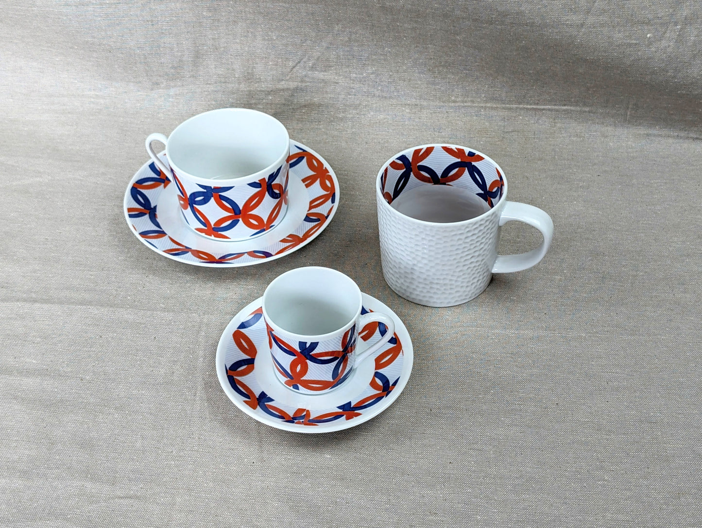 Tasse à Café en porcelaine fine Française fabriquée à la demande avec soucoupe motif africain WAX "jeux Olympiques"