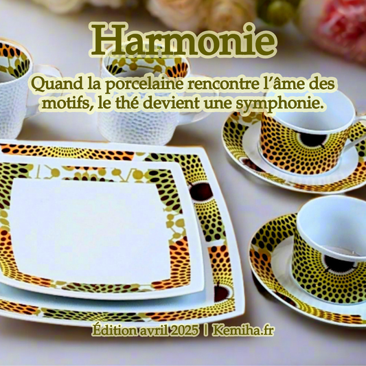 Tasse à Thé en porcelaine fine fabriquée à la demande avec soucoupe motif Gammaphone