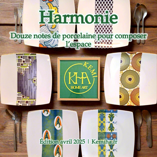 Coffret d'assiettes carrées en porcelaine fine fabriquées à la demande – Motif Gammaphone