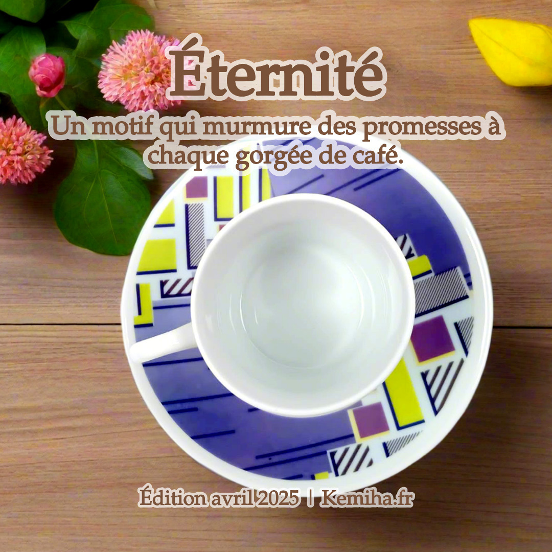 Tasse à Café avec soucoupe en porcelaine fine motif WAX "Milliardaire"
