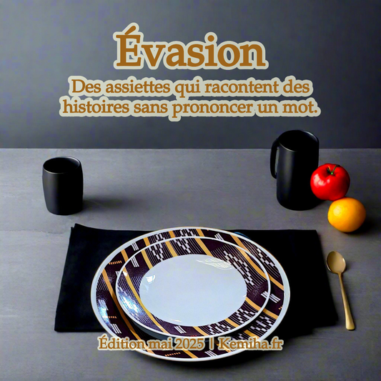 Coffret d'assiettes en porcelaine fine à motifs Baoulé – Édition limitée