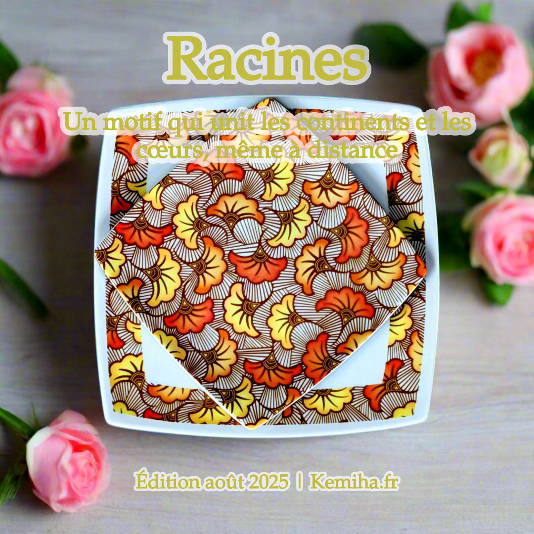 Coffret d'assiettes en porcelaine fine à motifs WAX « Fleurs de Mariage » ocre – Édition limitée