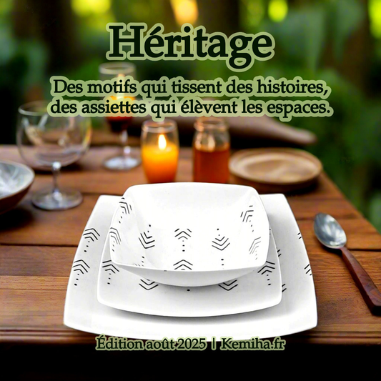 L'Art du Silence : Porcelaine à Motifs Royaux Kente & Kita
