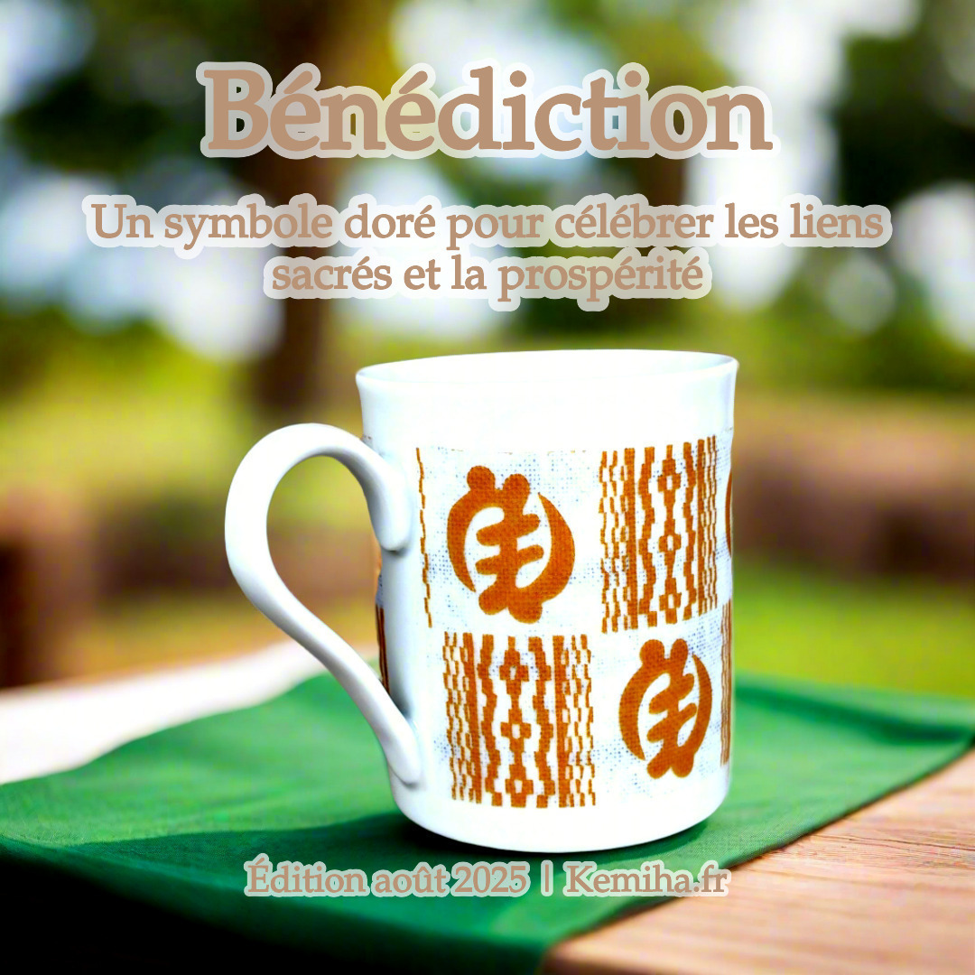 Mug en porcelaine fine à motif Adinkra doré – Édition limitée