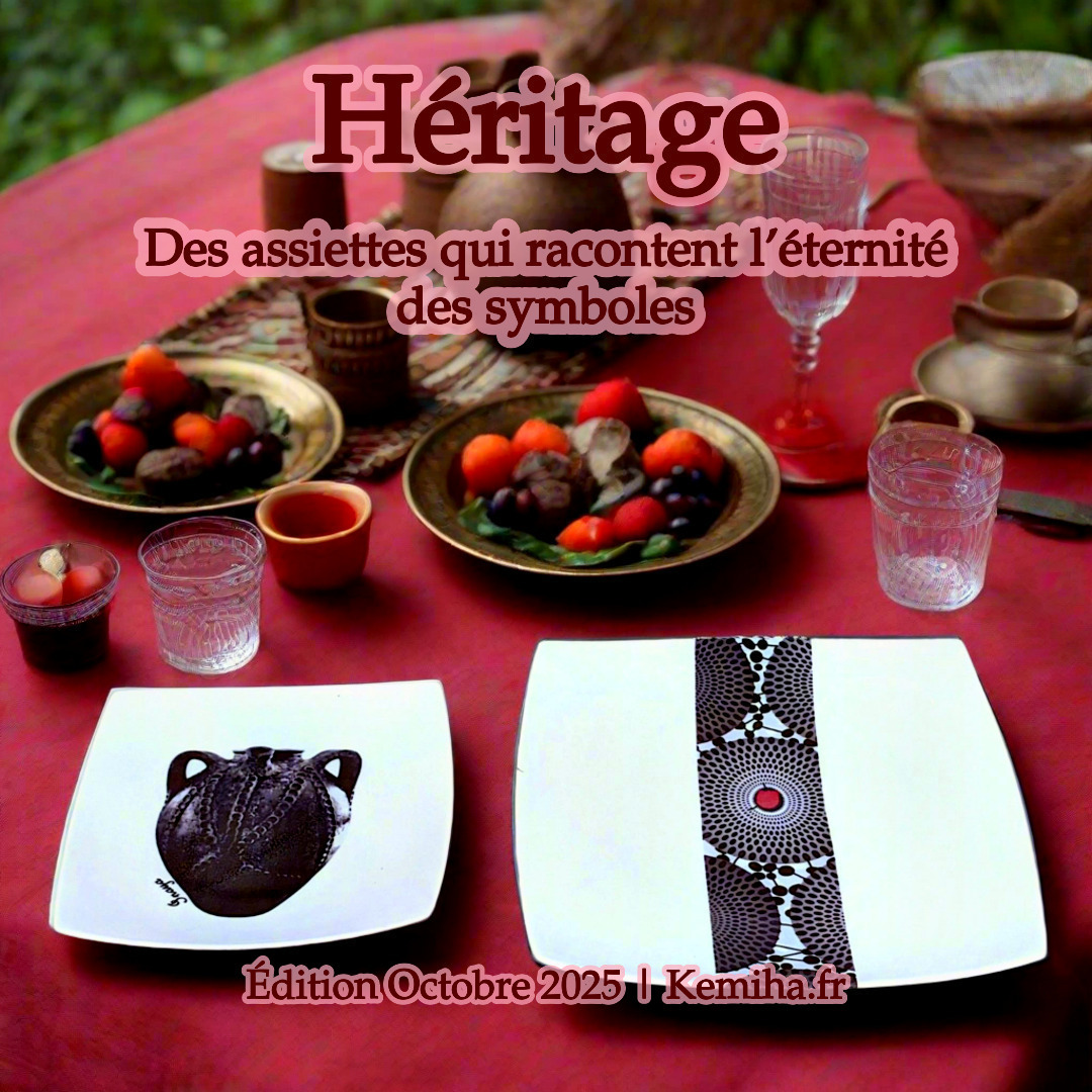Coffret d'assiettes carrées en porcelaine fine fabriquées à la demande avec motif bande ethnique