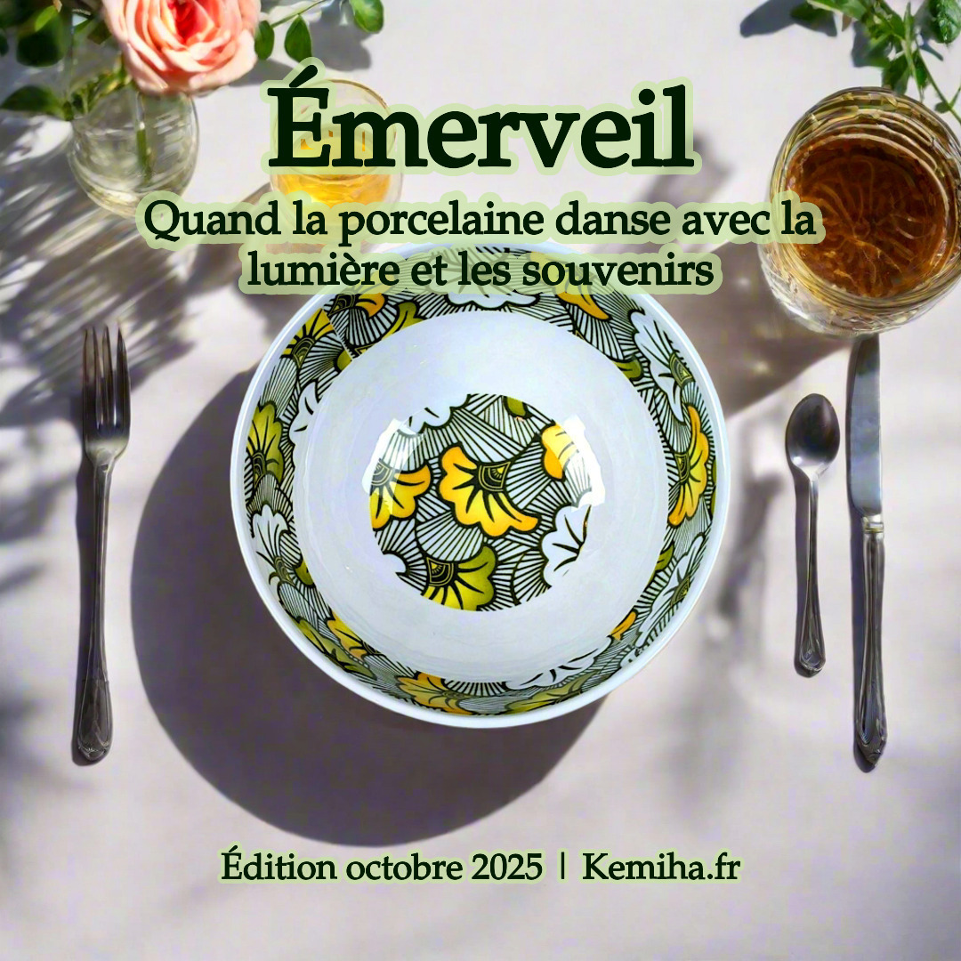 Bol grenaillé en porcelaine fine à la demande – Motif WAX « Fleurs de mariage » vert émeraude