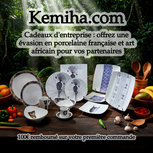 Offrir l'évasion : quand un cadeau entreprise devient une invitation au voyage à travers la porcelaine française et l'art africain