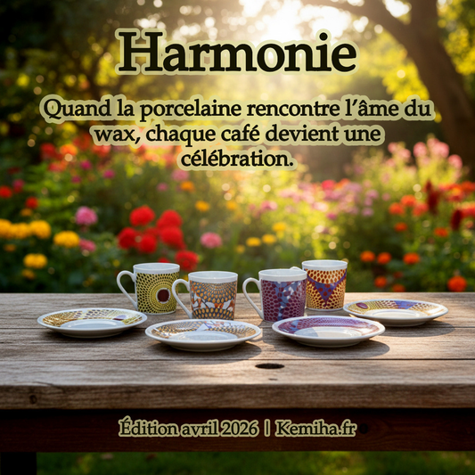 Tasse à Café en porcelaine avec soucoupe motif wax Gammaphone