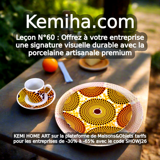 Porcelaine française & motifs africains : l'art signature qui sublime l'identité des entreprises engagées RSE