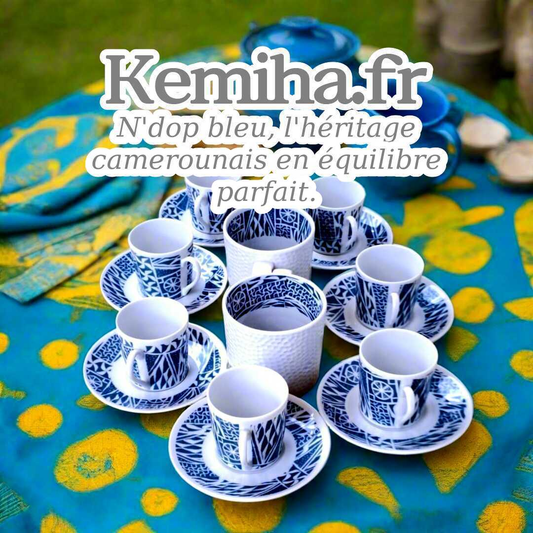 Tissu et Porcelaine : Quand le Ndop Bleu du Cameroun Rencontre la Pureté Française