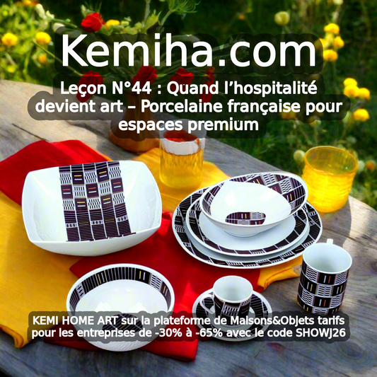 Hôtels, Fondations & Bureaux Premium : Comment la Porcelaine Française aux Motifs Africains Transforme Votre Accueil en Récit Unique