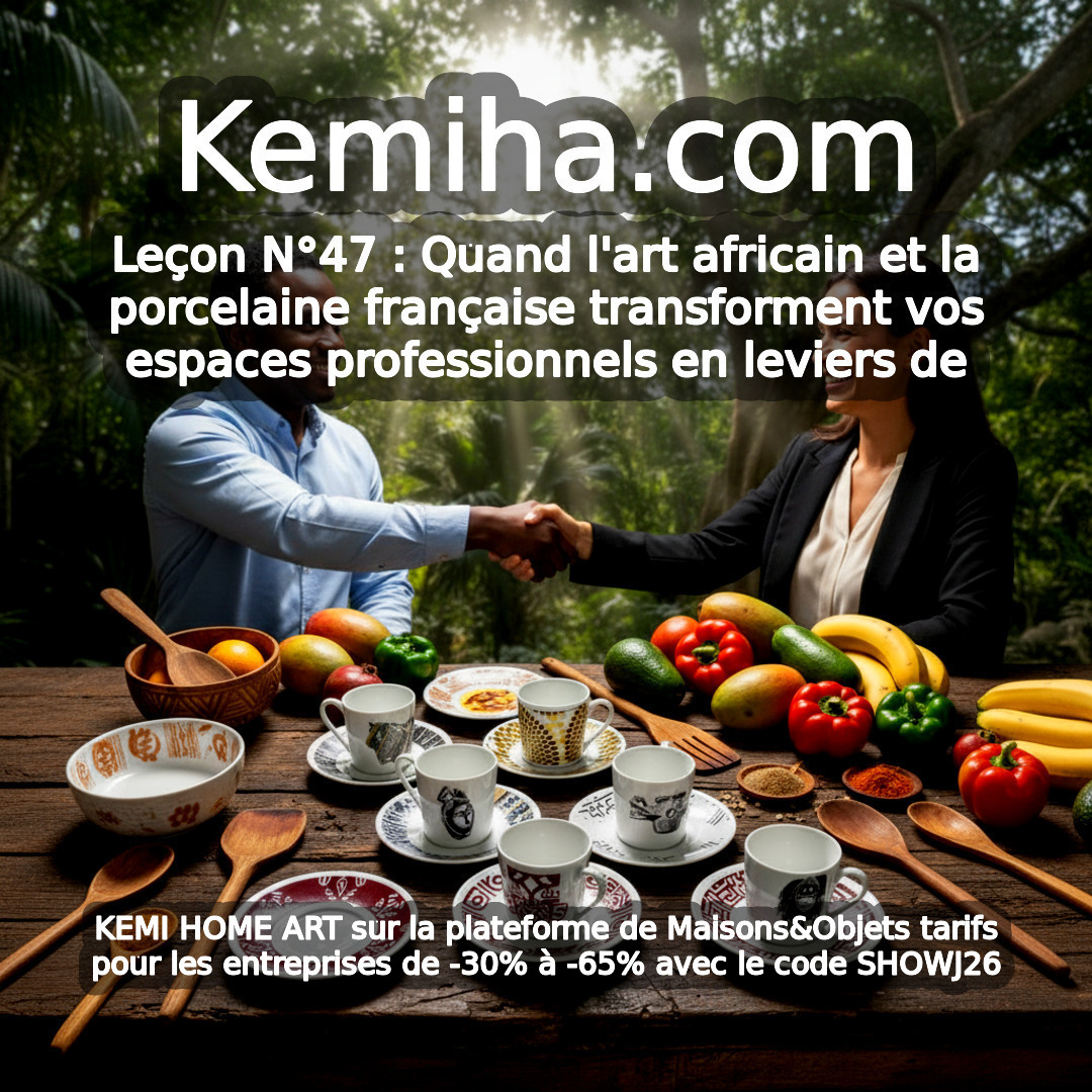 Comment la porcelaine d'art française aux motifs africains booste la performance en entreprise : l'approche Art & Performance de KÉMI HOME ART pour les galeries, hôtels et bureaux premium