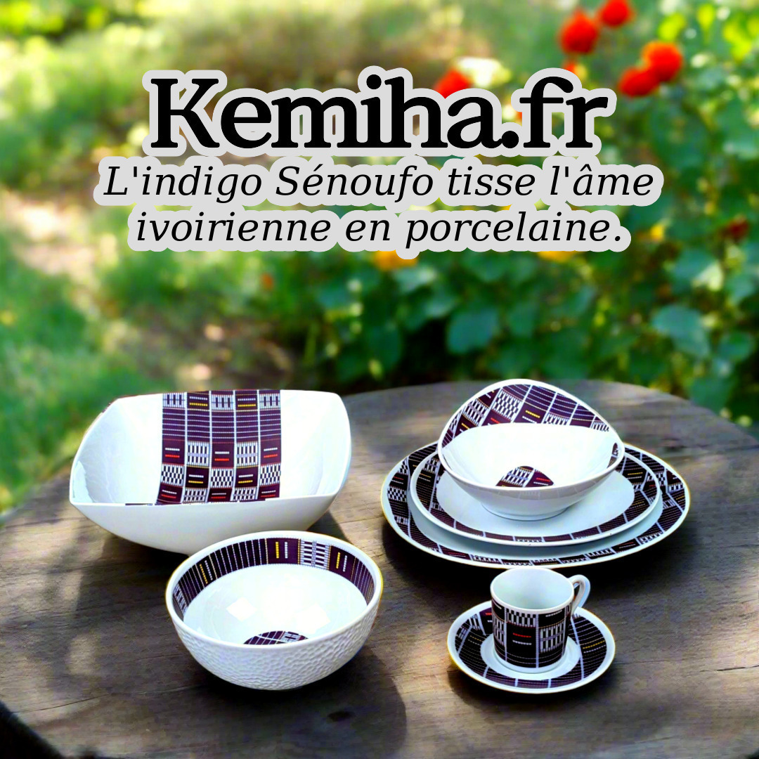 Tissu et Porcelaine : Quand le Bleu Indigo Sénoufo Rencontre la Pureté Française