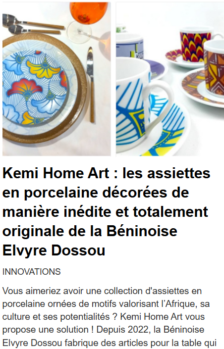 Novembre 2023 : 🗞️ Kemi Home Art : Une première mise à l’honneur signée Notre Voix