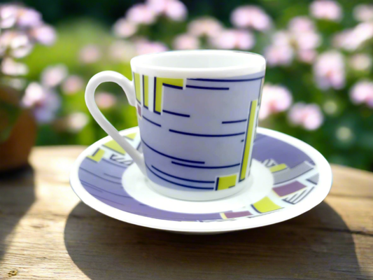 Tasse à Café avec soucoupe motif plein WAX "Milliardaire"