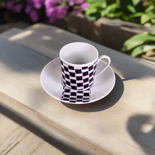 Tasse à Café avec soucoupe motif plein WAX "Ludo Kouin"