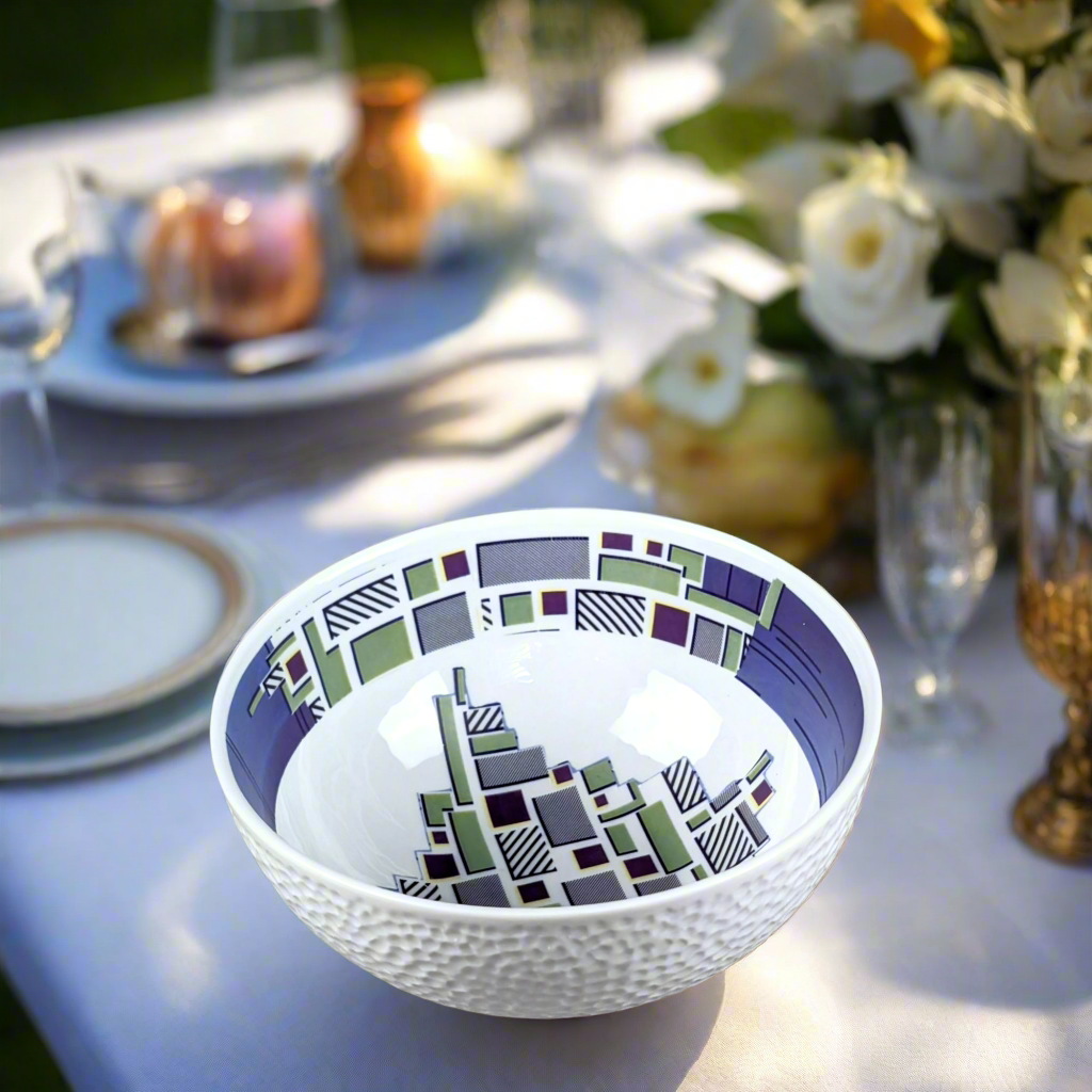 Bol grenaillé à l'extérieur en porcelaine fine Française fabriquées à la demande, motif WAX "Milliardaire"