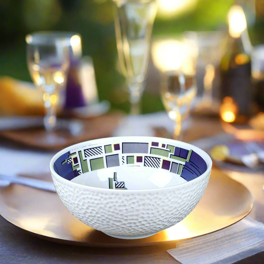Bol grenaillé à l'extérieur en porcelaine fine Française fabriquées à la demande, motif WAX "Milliardaire"