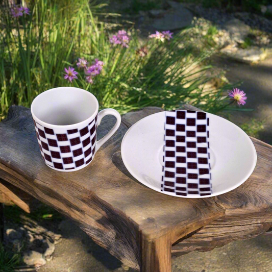 Tasse à Café avec soucoupe motif plein WAX "Ludo Kouin"