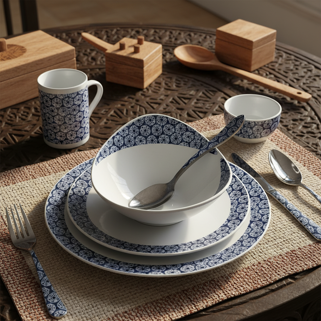 Bouteille en verre motif wax d'Afrique "indigo"