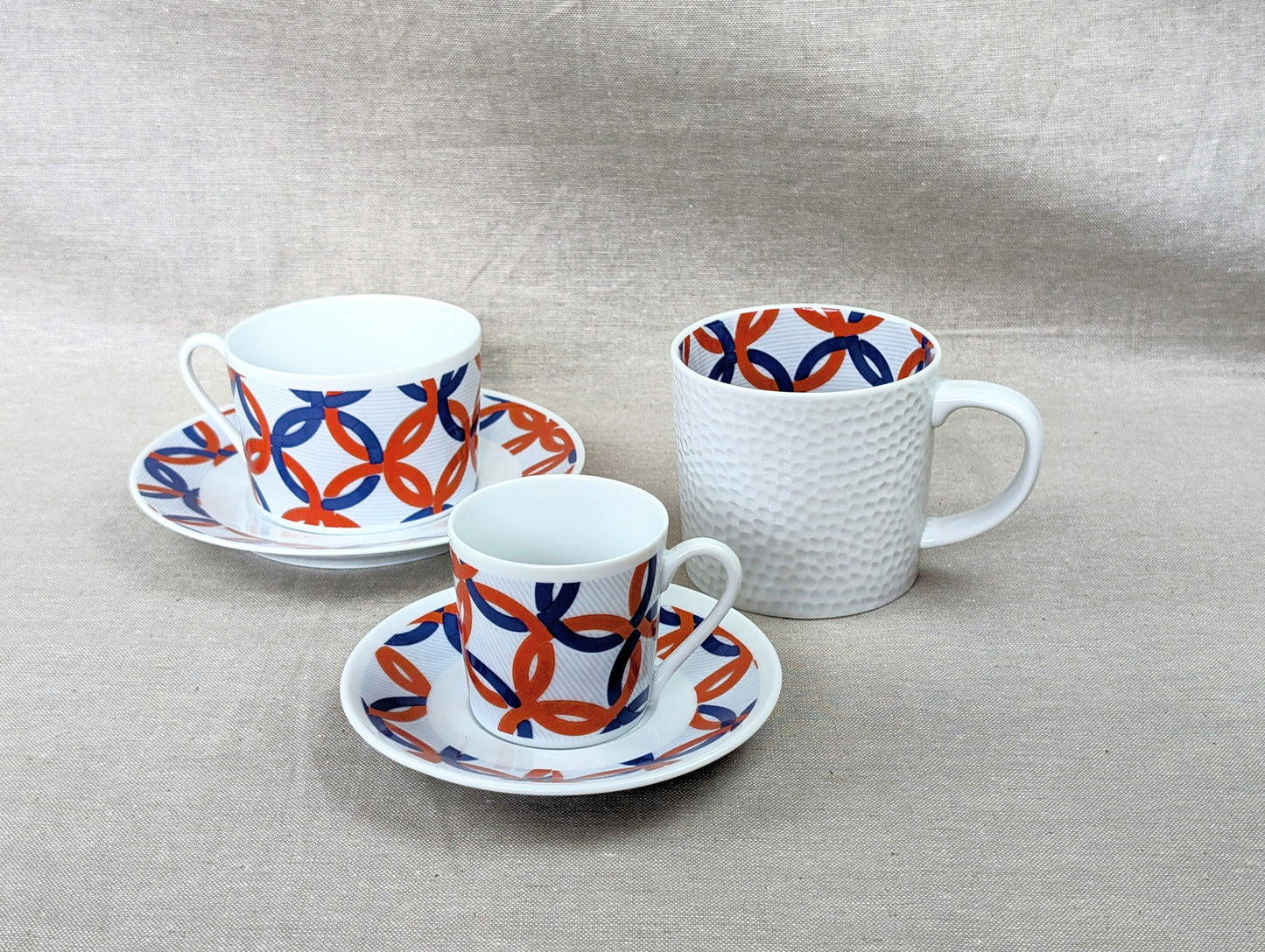 Tasse à Café en porcelaine fine Française fabriquée à la demande avec soucoupe motif africain WAX "jeux Olympiques"