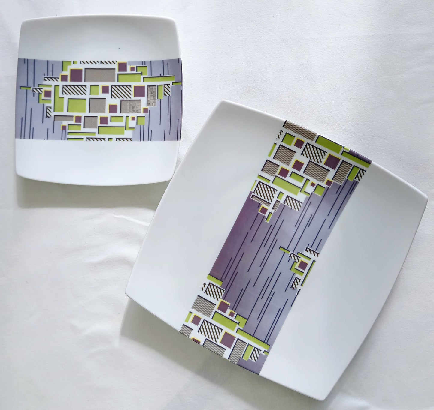 Coffret 12 pièces carrées motif bande WAX "Milliardaire" dans coffret