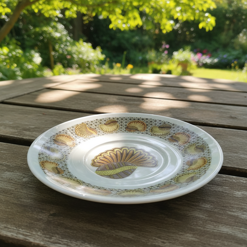 Tasse à Café en porcelaine Française avec soucoupe motif plein wax d'Afrique motif "escargot"
